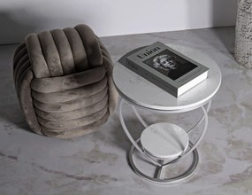 Mauro Ferretti Măsuță Inimă Argintie, Diametru 40 Cm, Înălțime 45,5 Cm | Aosom Romania