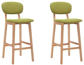 vidaXL Scaune de bar, 2 buc., verde, material textil