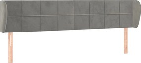vidaXL Tăblie de pat cu aripioare gri deschis 163x23x78/88 cm catifea
