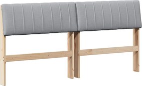 vidaXL Tăblie tapițată Gri deschis 150 cm Lemn de pin masiv