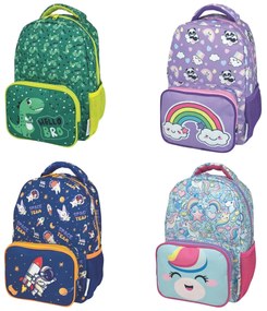 Rucsac Fantasy, cu 2 compartimente cu fermoar din poliester foarte rezistent, 29 x 22 x 10 cm (4 modele)