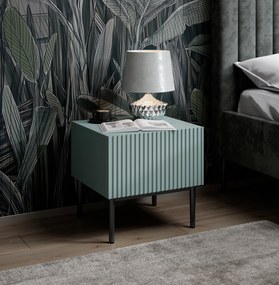 Set de noptiere Nicole 2 buc. - salvie MDF / picioare negre