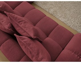 Colțar burgundy extensibil/cu spațiu de depozitare cu tapițerie din chenille (cu colț pe partea dreaptă/în formă de ”L”) Everest – Bobochic Paris