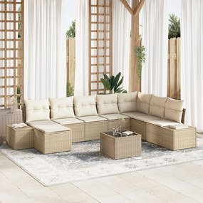 vidaXL Set de canapele pentru grădină cu pernă 9 pcs 319 x 209 x 85 cm