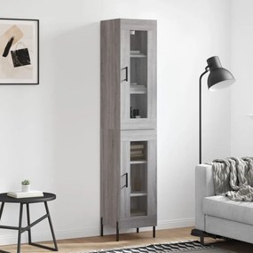 vidaXL Dulap înalt, gri sonoma, 34,5x34x180 cm, lemn prelucrat