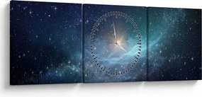 Tablou - Stele și nebuloase (cu ceas) (90x30 cm)