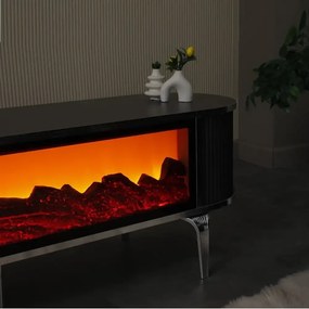 Comoda tv cu semineu Royal, cu led, 160 cm.antracit