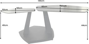 Masuta de cafea moderna cu doua blaturi rotative din ceramica Movement 80-130cm