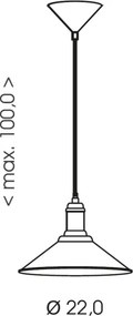 Brilagi - Pendul cu cablu FORGE 1xE27/60W/230V Ø 22 cm maro