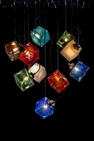 Pendul design LUX, cub din sticla suspendat personalizabil Dancing Cube