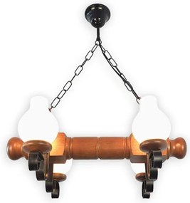 Lustră pe lanț Brilagi RUSTIC 4xE14/40W/230V fag/nuc