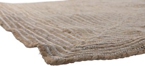 Covor din lână și iută împletit manual, maro natural, 160 x 230 cm, 2200 GSM, „Wool Jute Carpet Natural"