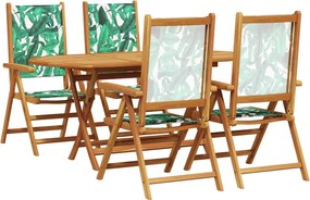 vidaXL Set de masă pentru grădină 5 pcs Model cu frunze
