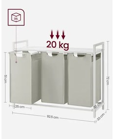 Coș pentru rufe REX, alb