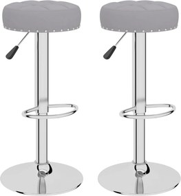 vidaXL Scaune de bar, 2 buc., gri, material textil