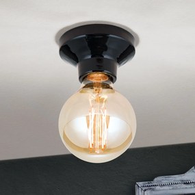 Mini Plafoniera din ceramica neagra FROST