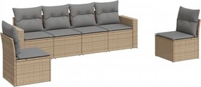 vidaXL Set canapele de grădină cu perne, 6 piese, bej, poliratan