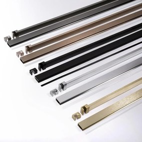 Paravan de dus fumuriu Rea Flexi Grey 90 cm cupru periat