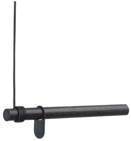 Cuier de perete negru din lemn de stejar 50 cm Swing – LIND DNA