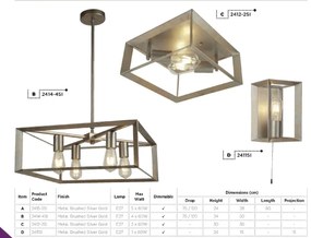 Lustra suspendata stil industrial Heaton 5L 2415-5SI SRT