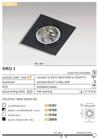 Spot incastrabil directionabil de tavan/plafon SIRO 1 WH