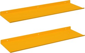 vidaXL Raft suspendat 2 pcs Galben muștar 60 x 18 x 2,5 cm Oțel