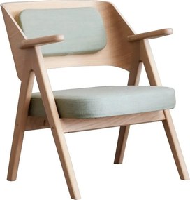 Fotoliu din lemn de stejar Findahl Hammel Me Tube, verde deschis