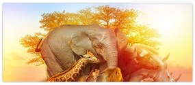 Tablou - Animale africane (120x50 cm)