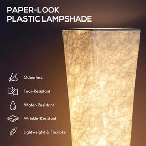 HOMCOM Lampă de Podea Modernă cu Întrerupător de Picior, din Oțel și Plastic, 25x25x129 cm, Alb și Argintiu | Aosom Romania