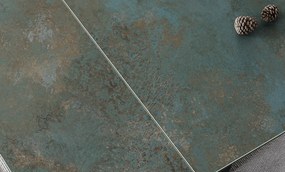 Masa extensibila Salvadore Ceramic turcoaz OSSIDO verde/negru mat L160-240 cm