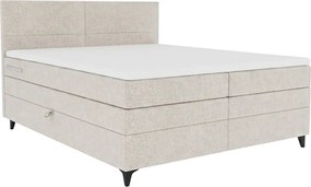Pat tapițat boxspring BRIANA 180x200 cm crem Saltea: Saltea cu arcuri Bonell