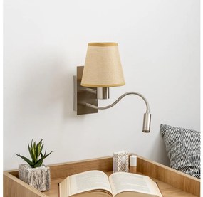 Lampă LED de perete Brilagi NUBILA 1xE27/25W/230V + LED/3W crom mat/maro deschis