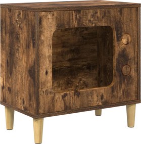 vidaXL Casa pentru pisici Stejar fumuriu 51 x 30 x 52 cm Lemn compozit