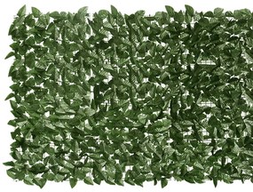 Paravan de balcon, frunze verde inchis, 400x100 cm