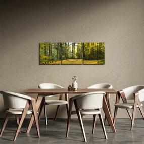 Tablou - pădurea toamna (cu ceas) (90x30 cm)