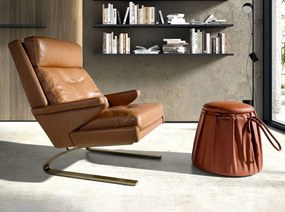 Fotoliu LUX design italian Cowhide camel