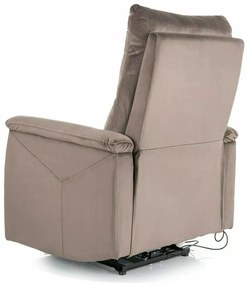 Fotoliu recliner cu functie de masaj Neptun M velvet cappuccino Blu38