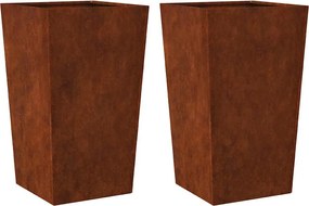 vidaXL Jardiniere de grădină 2 buc 45x45x75 cm Oțel pentru intemperii