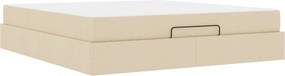 vidaXL Cadru de pat cu saltea cu saltea 2 pcs Crem țesătură