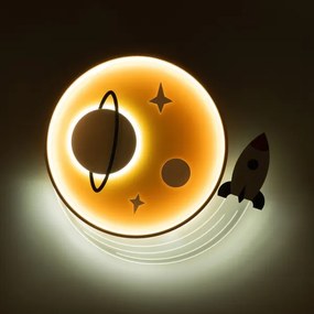 Brilagi -LED Plafonieră pentru copii STARSHIP LED/64W/230V 3000/4500/6000K galbenă