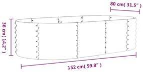 Jardiniera, antracit, 152x80x36 cm, otel vopsit electrostatic 1, Antracit, 152 x 80 x 36 cm