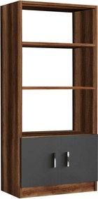 Biblioteca 956LCS1401, nuc/gri, PAL melaminat, 64x38x140 cm