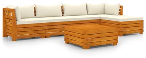 3087286 vidaXL Set mobilier grădină cu perne, 6 piese, lemn masiv acacia