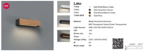 Aplica LED de exterior ambientala design modern IP65 LAKO lemn