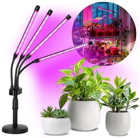 Lampă LED de masă pentru creșterea plantelor VITARO 4xLED/10W/230V negru