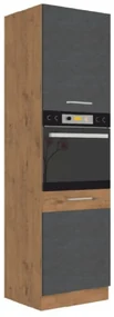 Dulap de bucătărie pentru electrocasnice încorporate 60 DP-210 2F Velaga (gri mat + stejar lancelot). 1015885