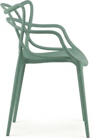Set 4 scaune din plastic KATO, verde salvie