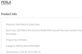 Lustra LED suspendata cu telecomanda design decorativ PERLA