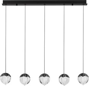 Lustra cu 5 pendule LED ALICIA negru