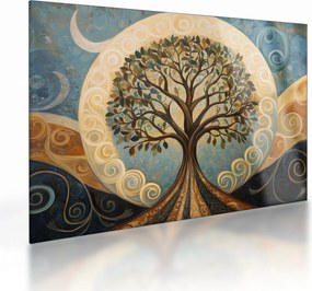 Tablou pe sticlă – Arborele vieții și spirale (70x50 cm)